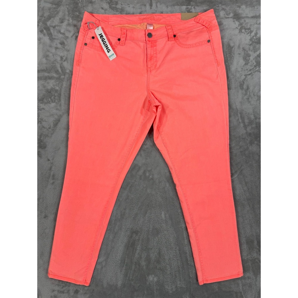Maurices Jegging Womens 22 Plus Pink Denim Flex High Rise Curvy Stretch Skinny